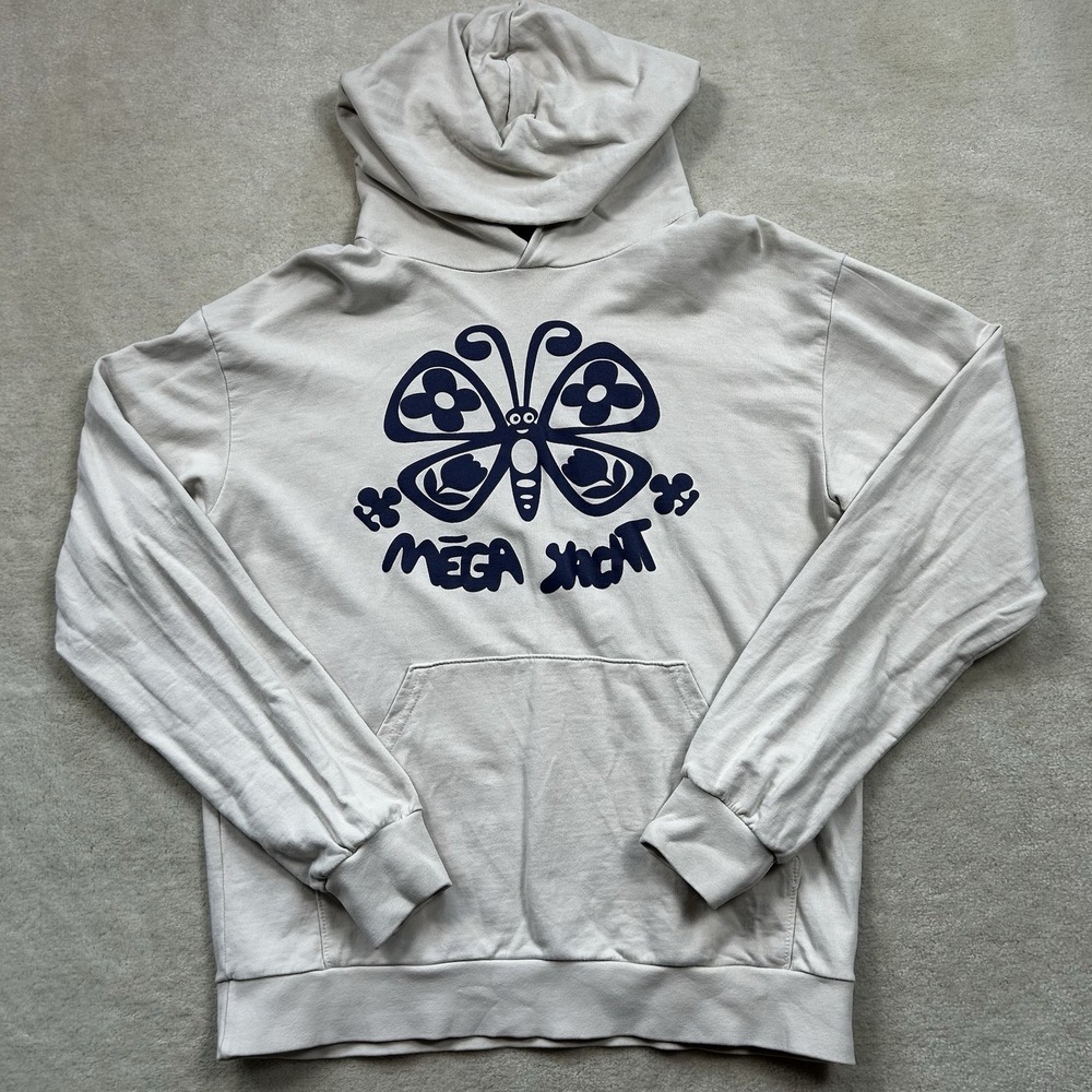 Mega Yacht Butterfly Hoodie Sweatshirt Men's Med Pullover Graphic Oversized